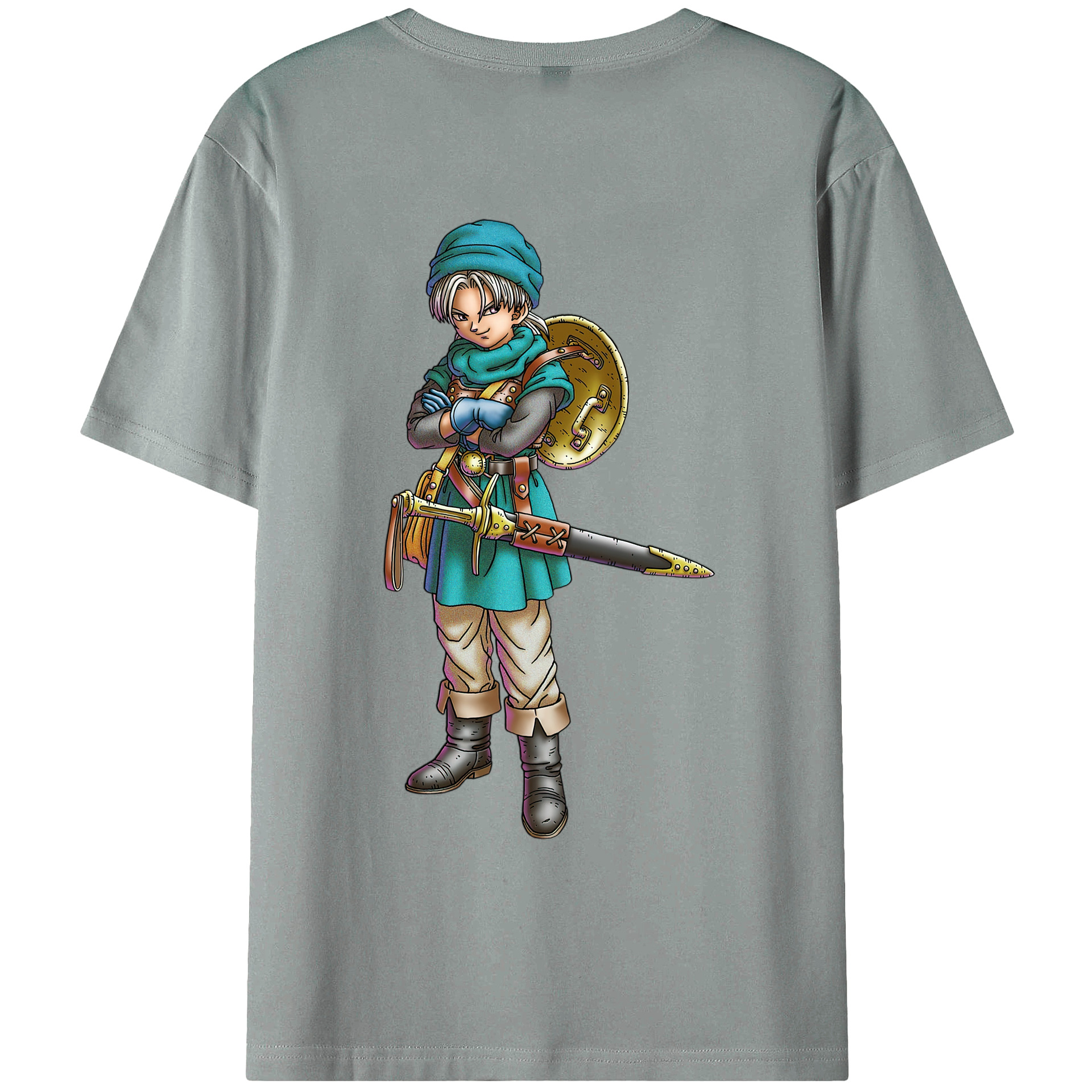（画像用） ドラゴンクエスト Doragon Kuesuto Dragon Quest 綿100％ メンズ半袖Tシャツ（バックプリント） 通気性